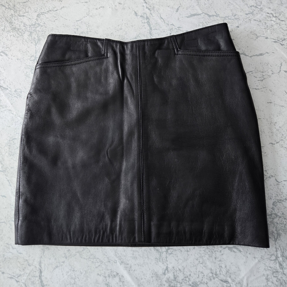 Davoucci Black Leather Skirt